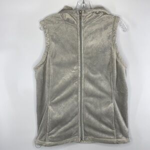 White Sierra Hooded Fuzzy Vest Size Large